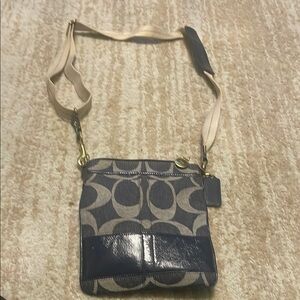 Coach Navy and Beige Crossbody Bag